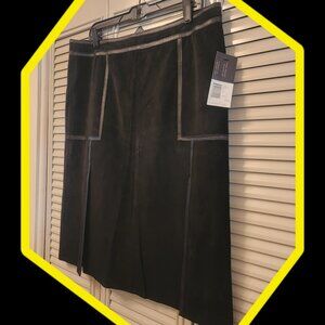 Kenneth Cole New York Black Suede Skirt Size 14